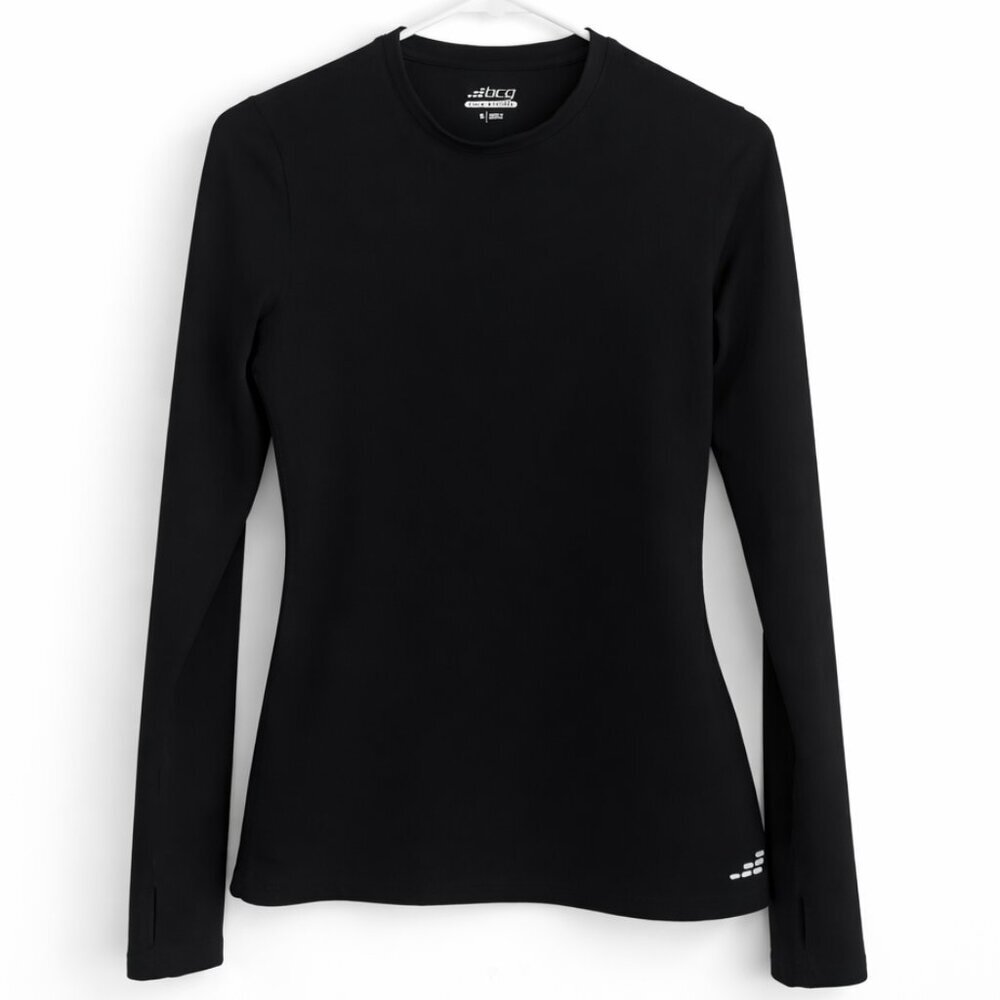 BCG Cold Weather Black Long Sleeve Performance Top w/ Thumb Holes Size S